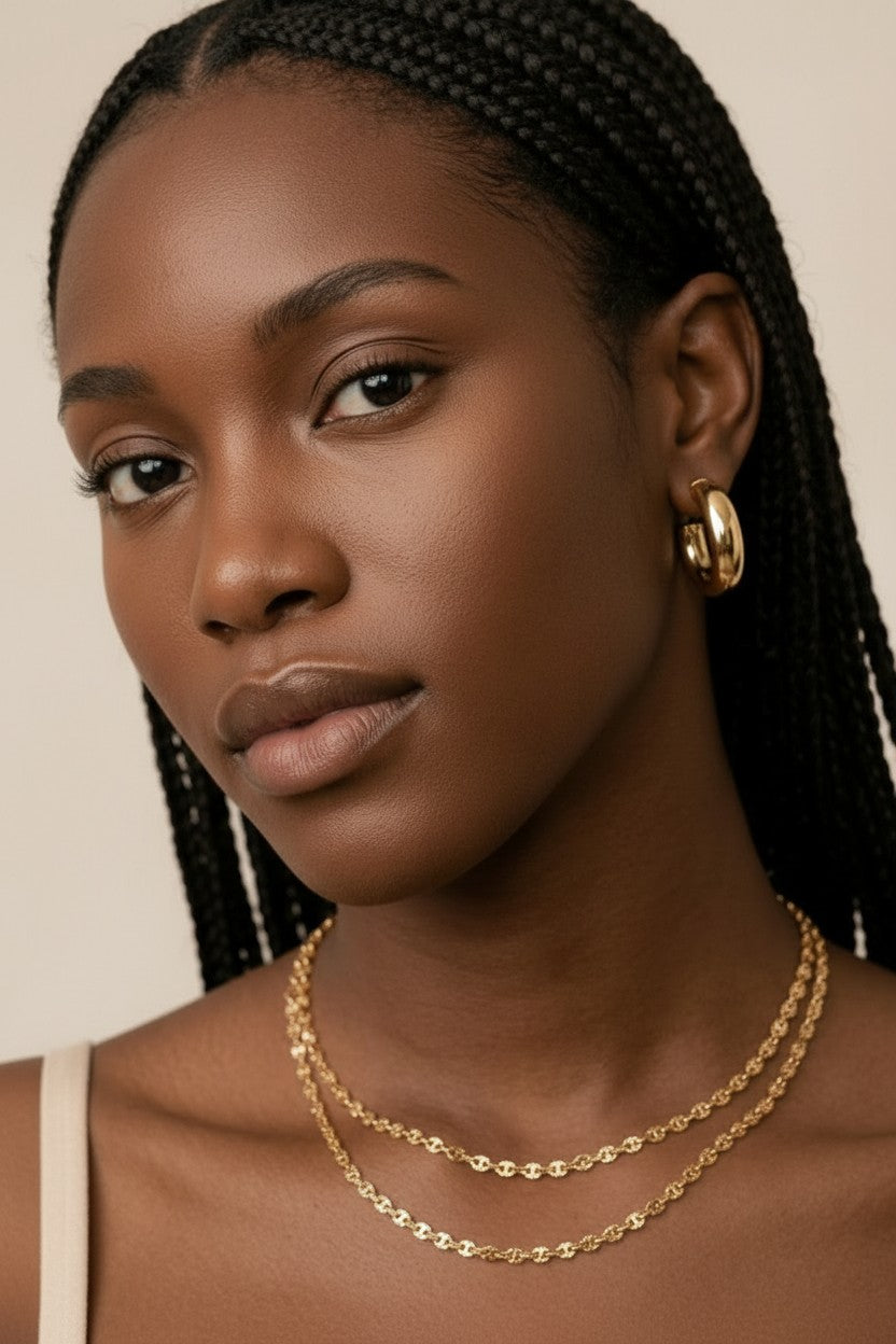 18k Gold Filled Diamond Cut Mirror Chain Necklace | Brilliant Light-Catching Sparkle