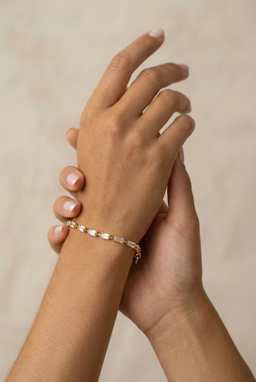 18k Gold Filled Baguette CZ Tennis Bracelet | Not Your Ordinary Tennis Bracelet