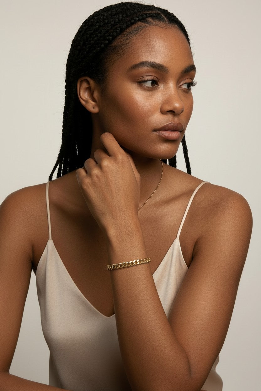 18k Gold Filled 5.0mm Cuban Chain Bracelet | Bold Streetwear Style