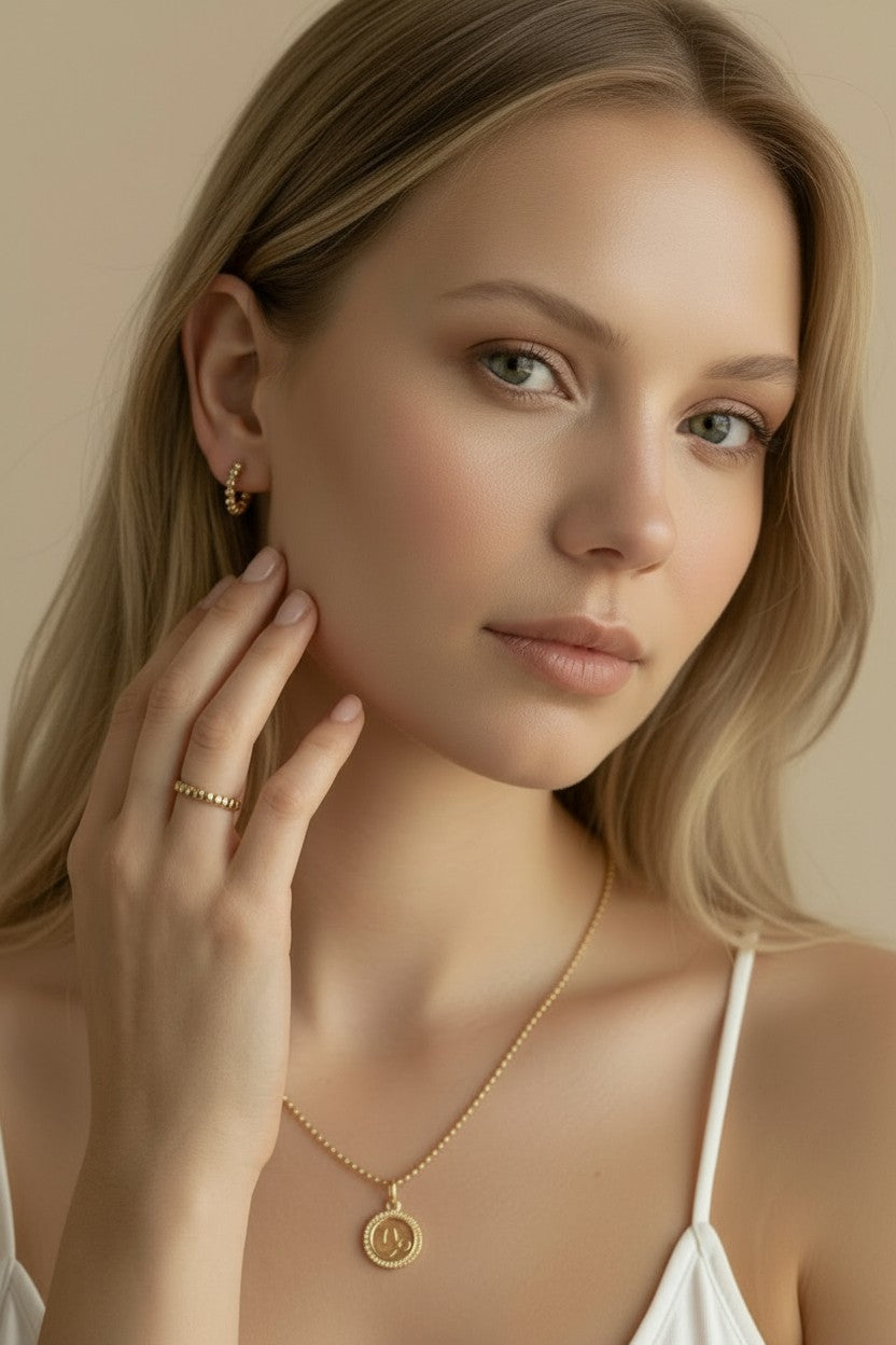 18k Gold Filled Beaded Clicker Hoops | Delicate Everyday Texture