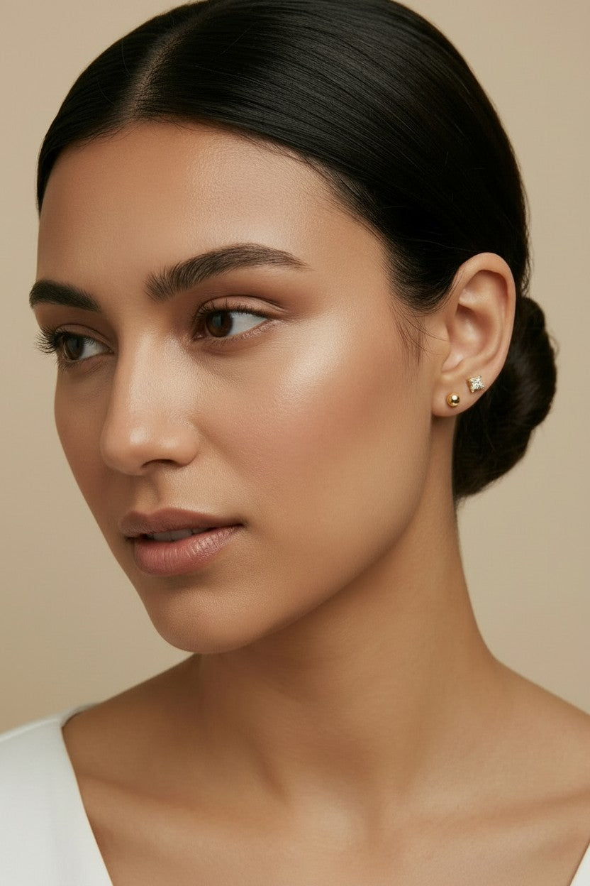 14k Gold Filled Sphere Stud Earrings | The Perfect Minimalist Basic