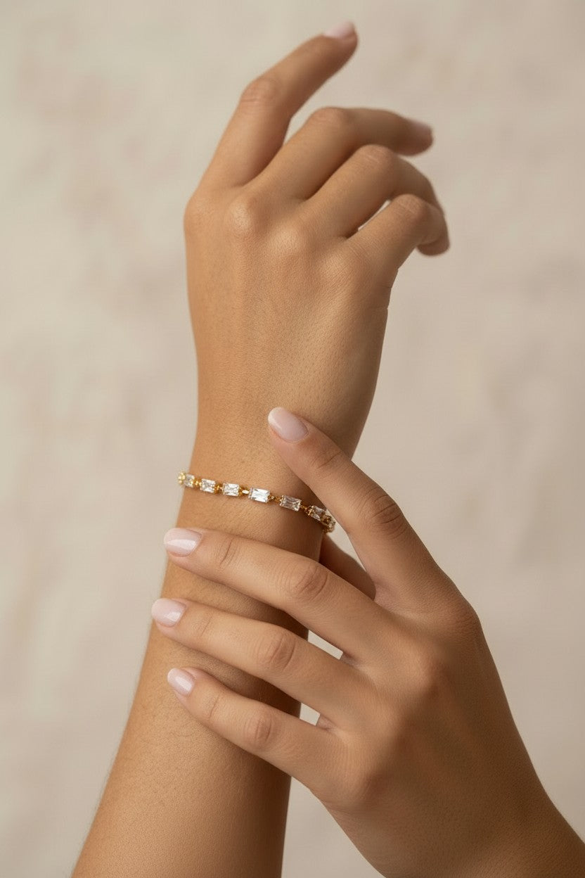 18k Gold Filled Baguette CZ Tennis Bracelet | Not Your Ordinary Tennis Bracelet