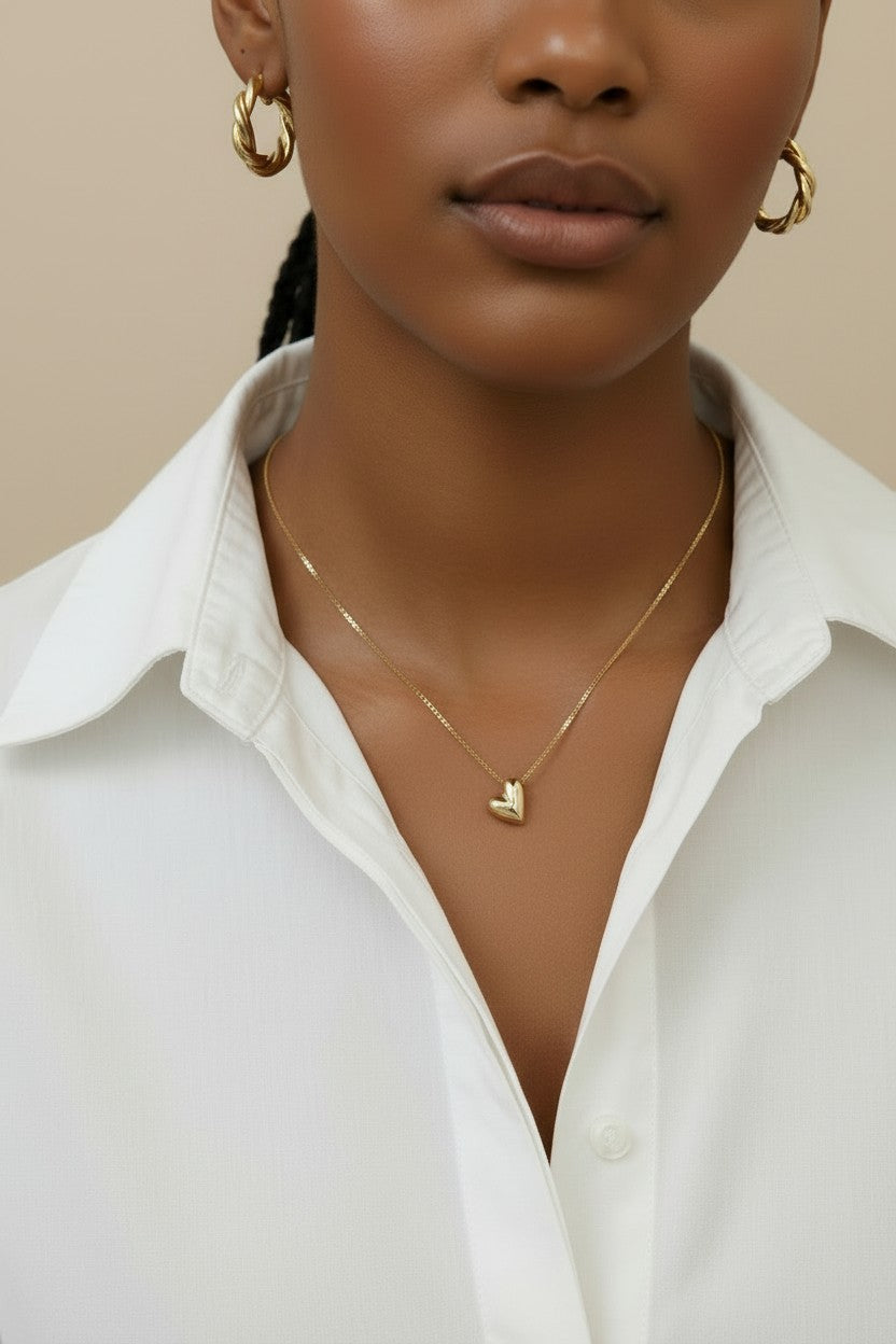 18k Gold Filled Uneven Heart Necklace | Beautifully Imperfect Love