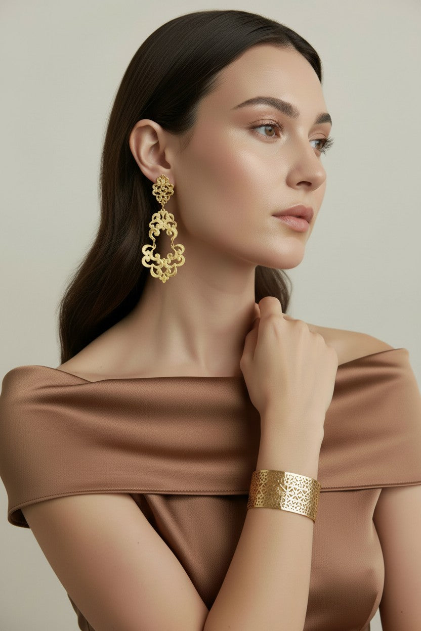 18k Gold Filled Strike Drop Earrings | Bold Geometric Statement