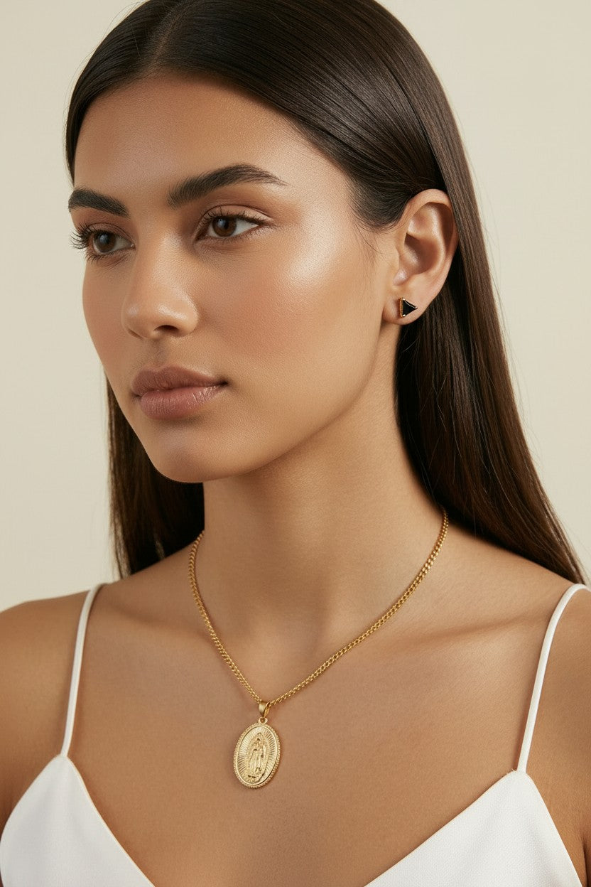 18k Gold Filled Colored CZ Triangle Stud Earrings | Minimalist Pop of Color