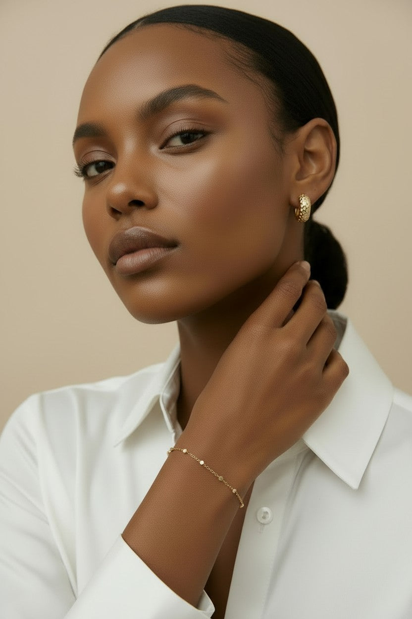 18k Gold Filled Pavé CZ C-Hoop Earrings | Understated Glamour