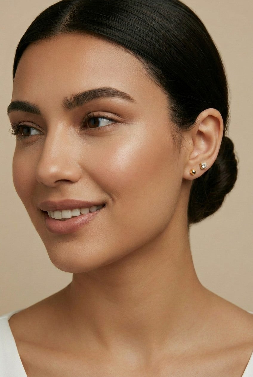 14k Gold Filled Sphere Stud Earrings | The Perfect Minimalist Basic