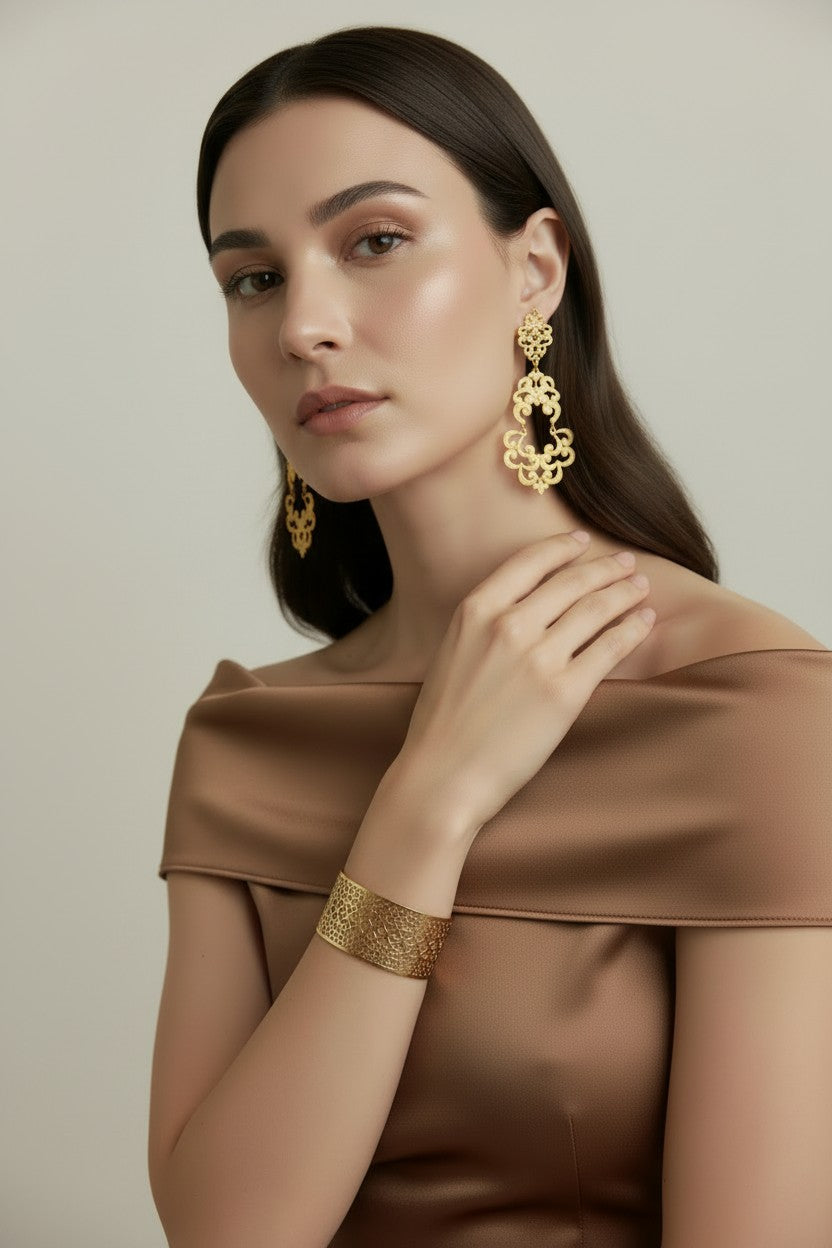 18k Gold Filled Strike Drop Earrings | Bold Geometric Statement