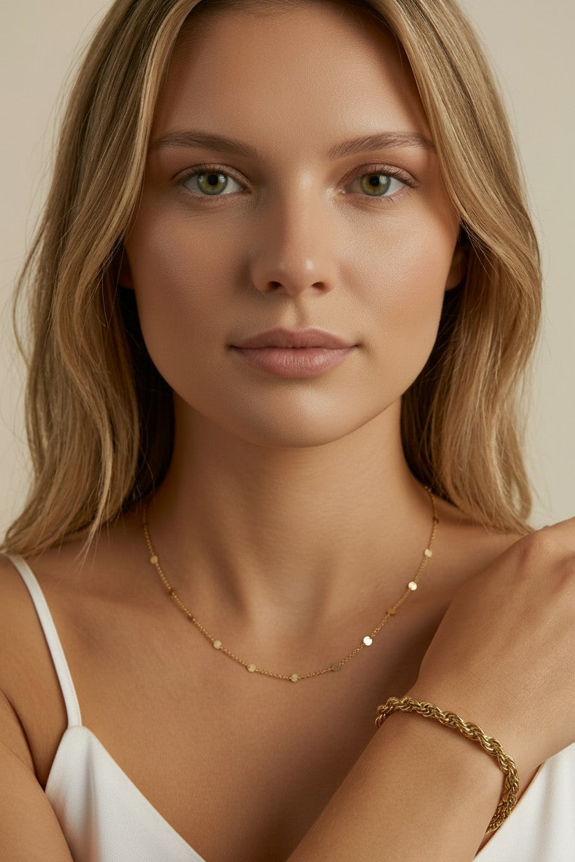 Delicate 18k Gold Filled Curb Chain Necklace - 1mm Dainty Layering Chain for Women