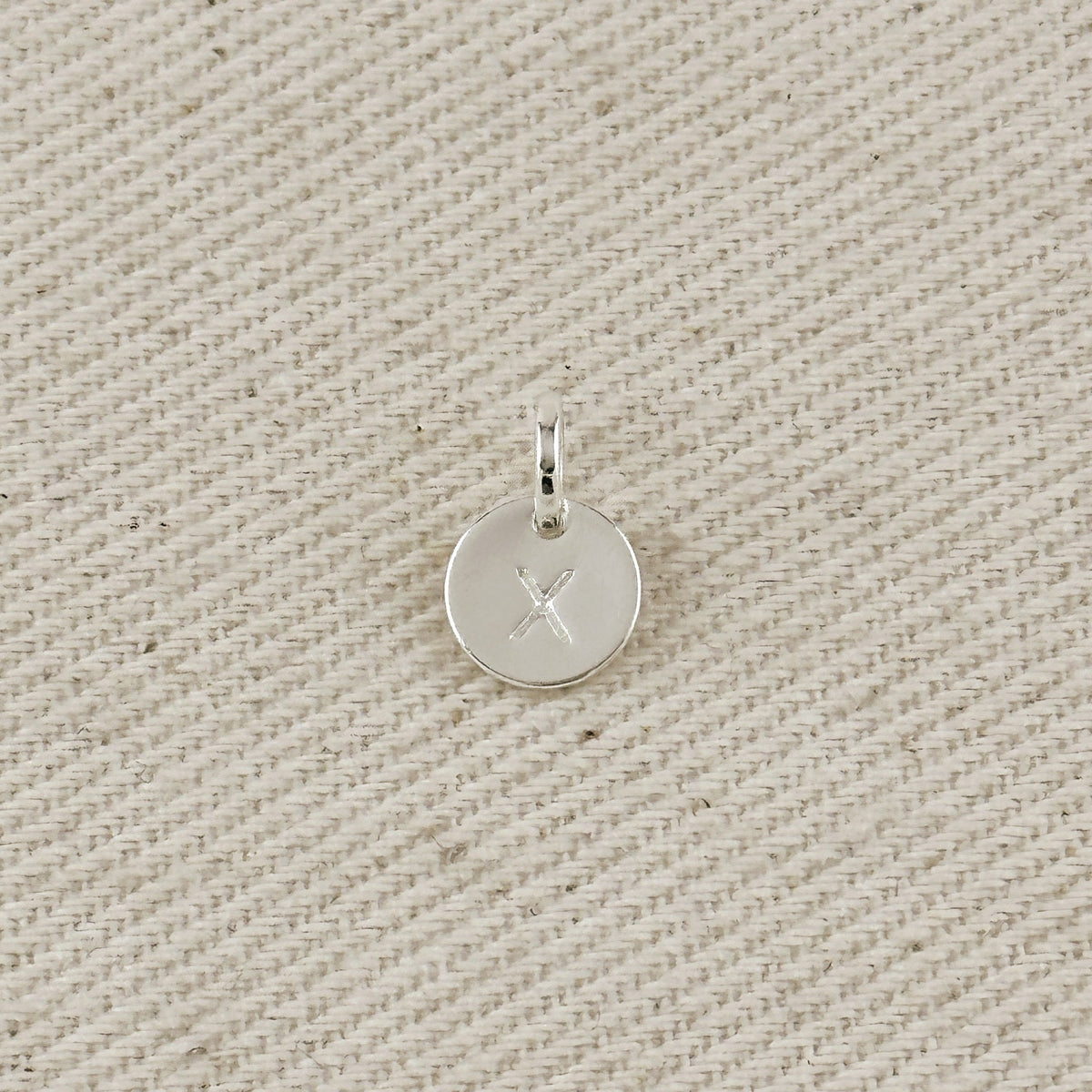Silver Filled Stamped Tiny Initial Letter Charm