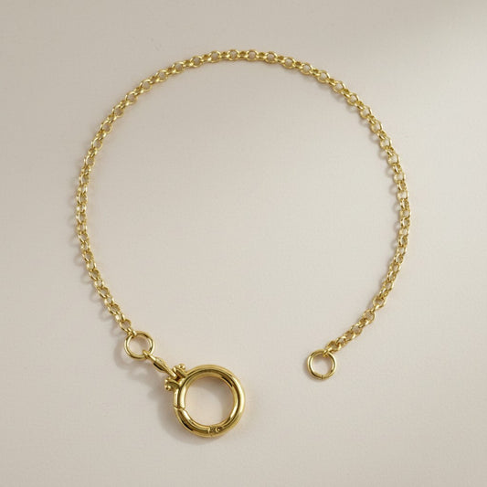 ✨ 18k Gold Filled Rolo Chain Bracelet with Clicker Clasp — The Detail That Makes the Wrist