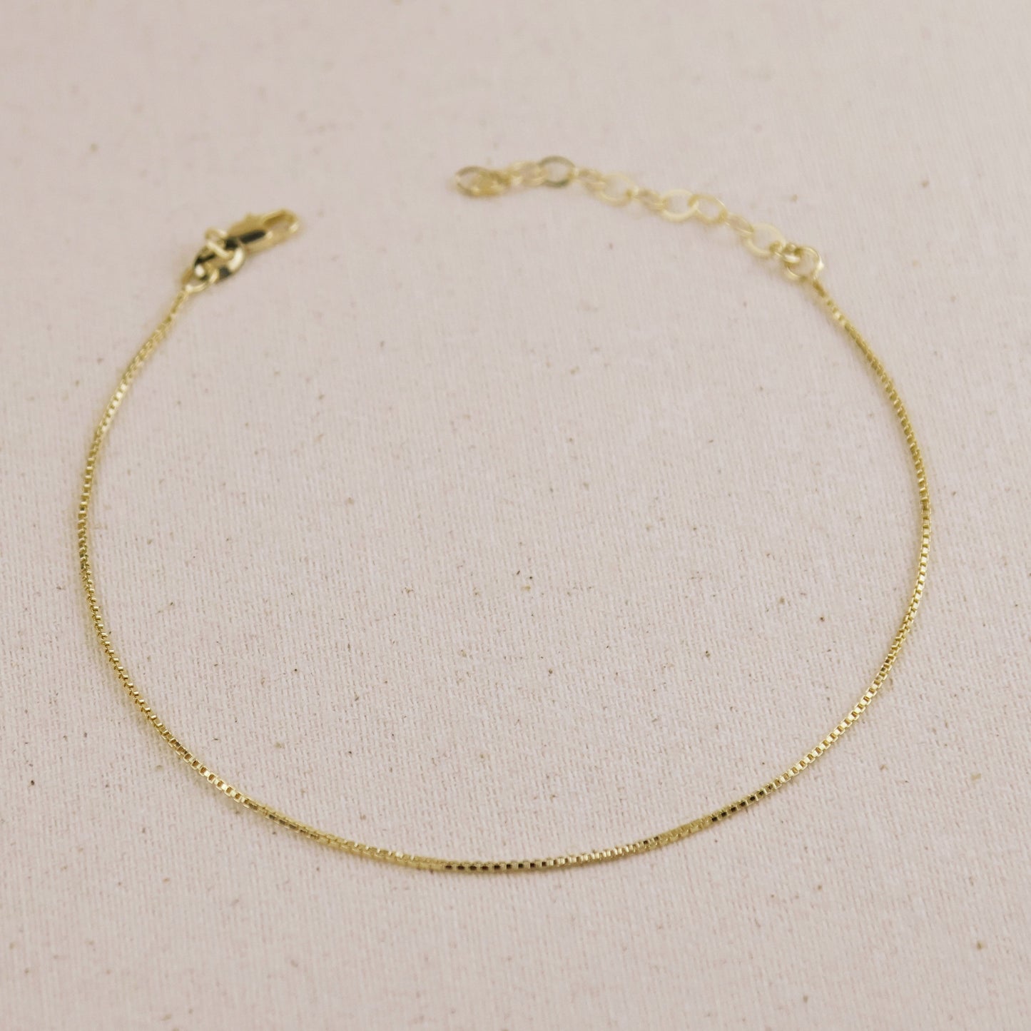 18k Gold Filled 1mm Box Anklet