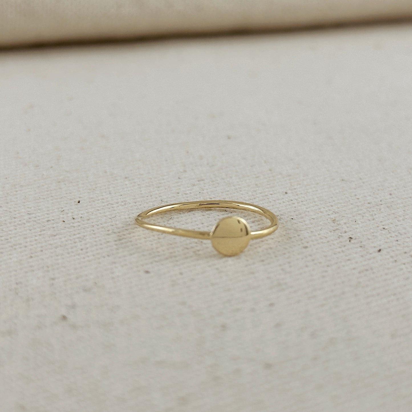 18k Gold Filled Slim Flat Disc Ring