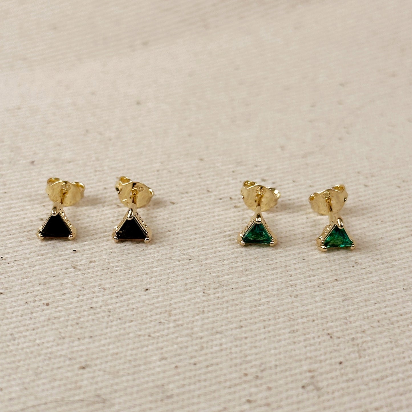 Colored 5mm CZ Triangle Stud