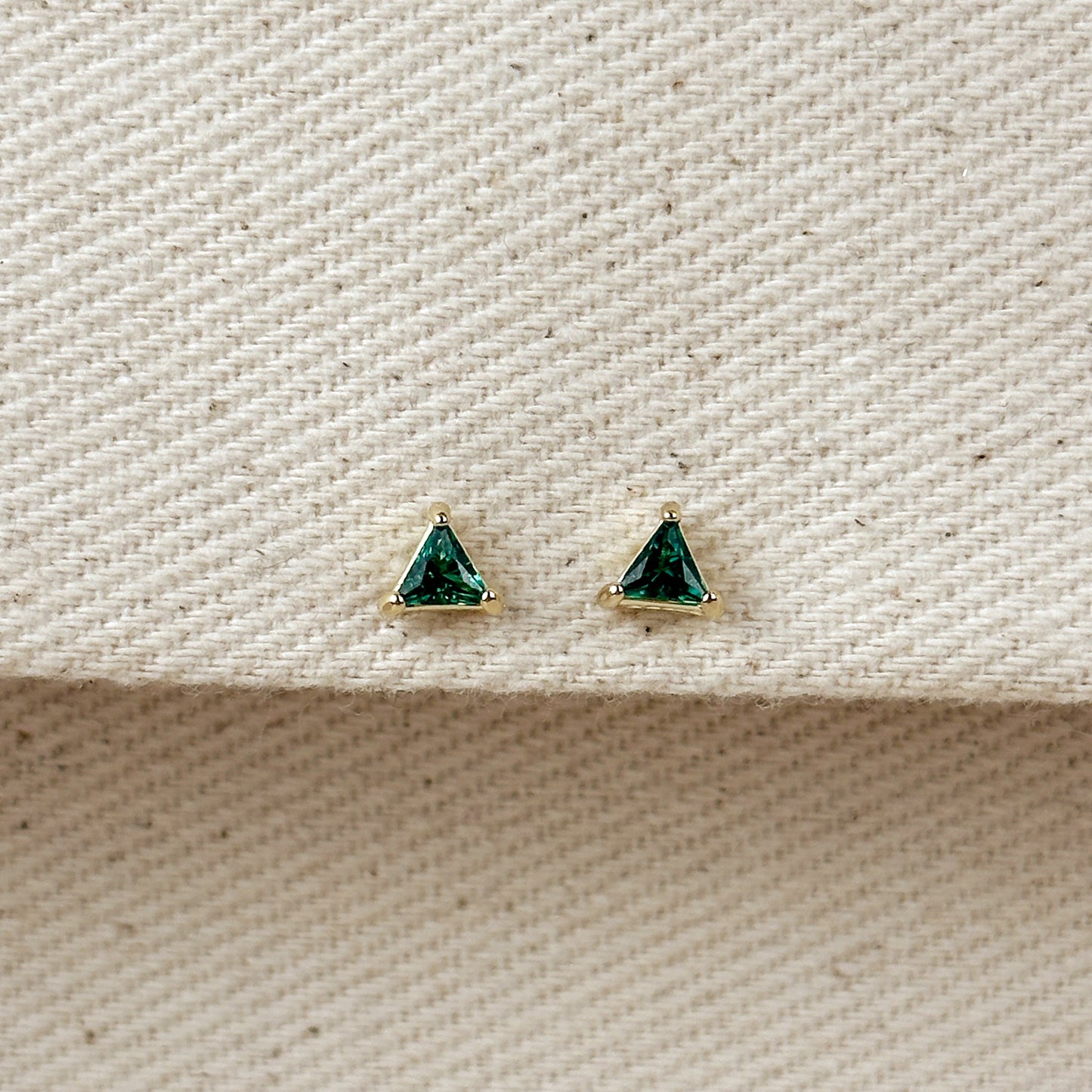 Colored 5mm CZ Triangle Stud