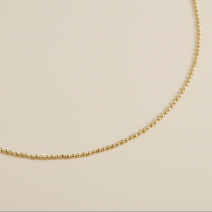 18k Gold Filled Diamond Cut Ball Chain Anklet | Delicate Everyday Sparkle