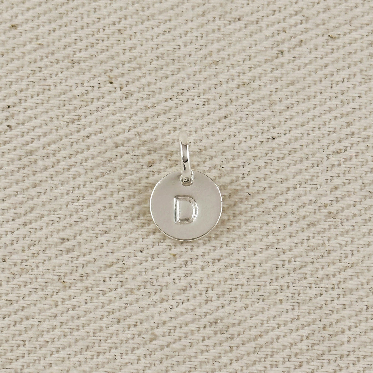 Silver Filled Stamped Tiny Initial Letter Charm