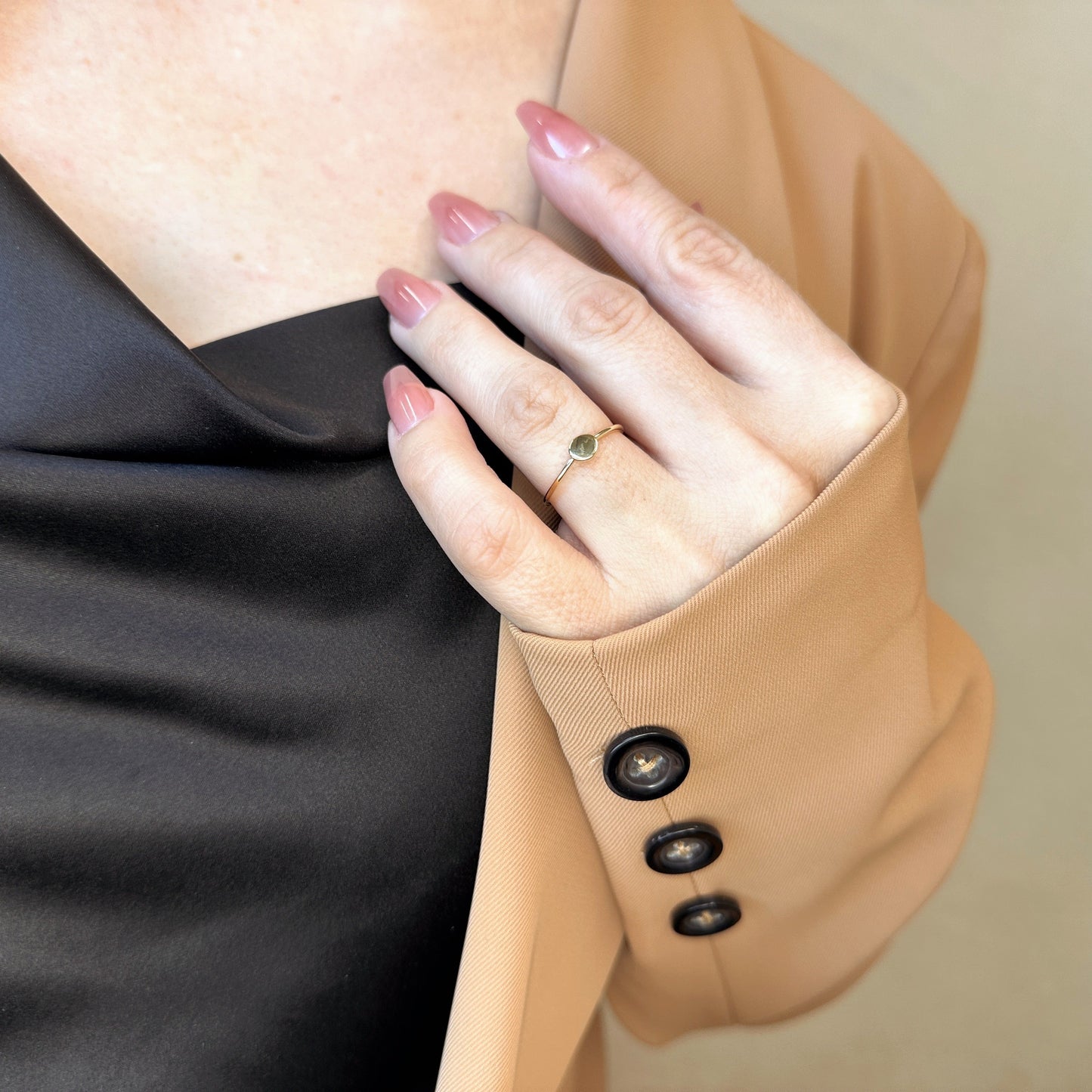 18k Gold Filled Slim Flat Disc Ring