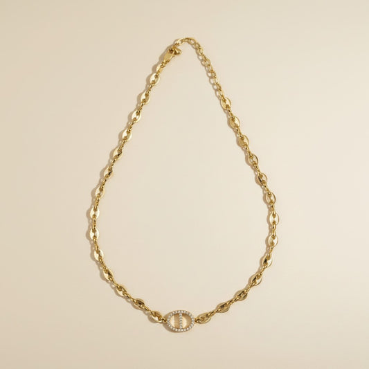 ⚓ 18k Gold Filled CZ Mariner Necklace — The Anchor Chain, Elevated by One Perfect Stone