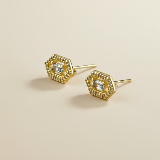 💎 18k Gold Vermeil Birthstone Baguette Earrings — Your Month on Both Ears, Every Day