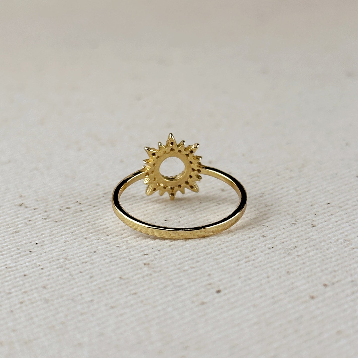 18k Gold Filled Round Spike CZ Ring