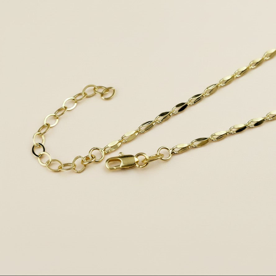 18k Gold Filled 3mm Fancy Chain Necklace