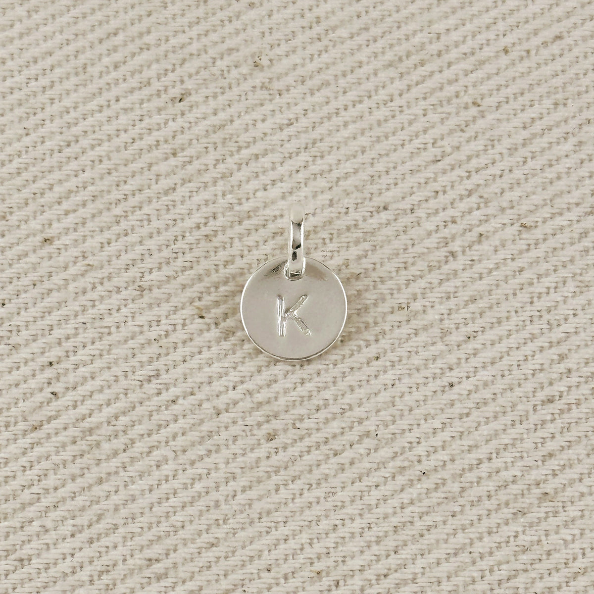 Silver Filled Stamped Tiny Initial Letter Charm