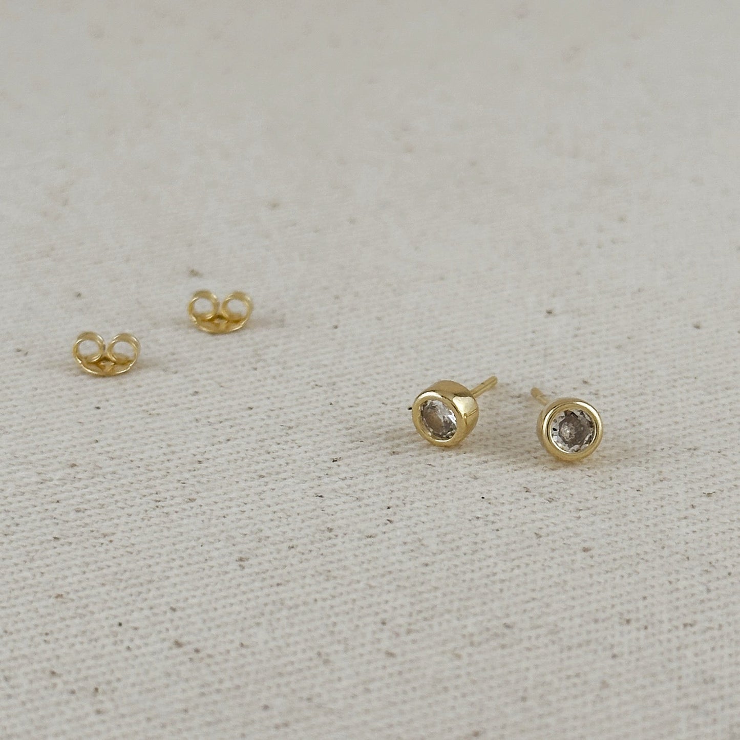 18k Gold Filled Mini CZ Round Stud Earrings