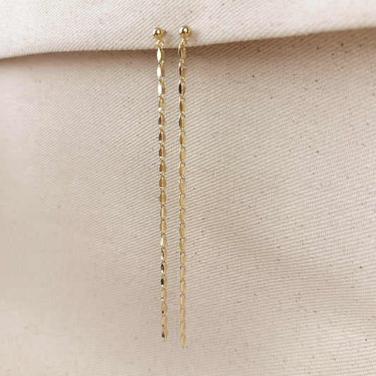 18k Gold Filled Detailed Chain Drop Earrings