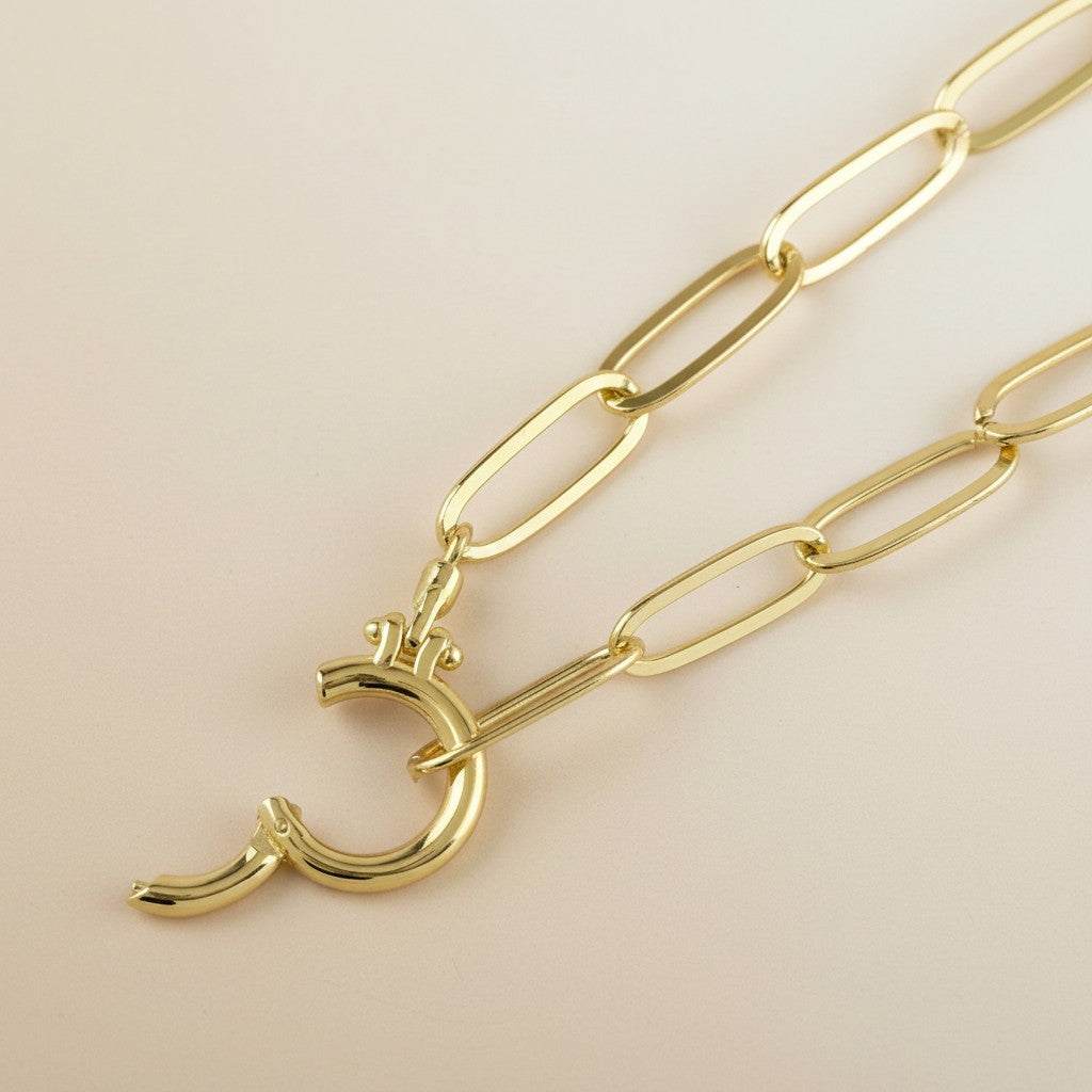 ✨ 18k Gold Filled Paperclip Bracelet with Clicker Clasp — The Chain You Know. A Clasp You've Never Seen on It.