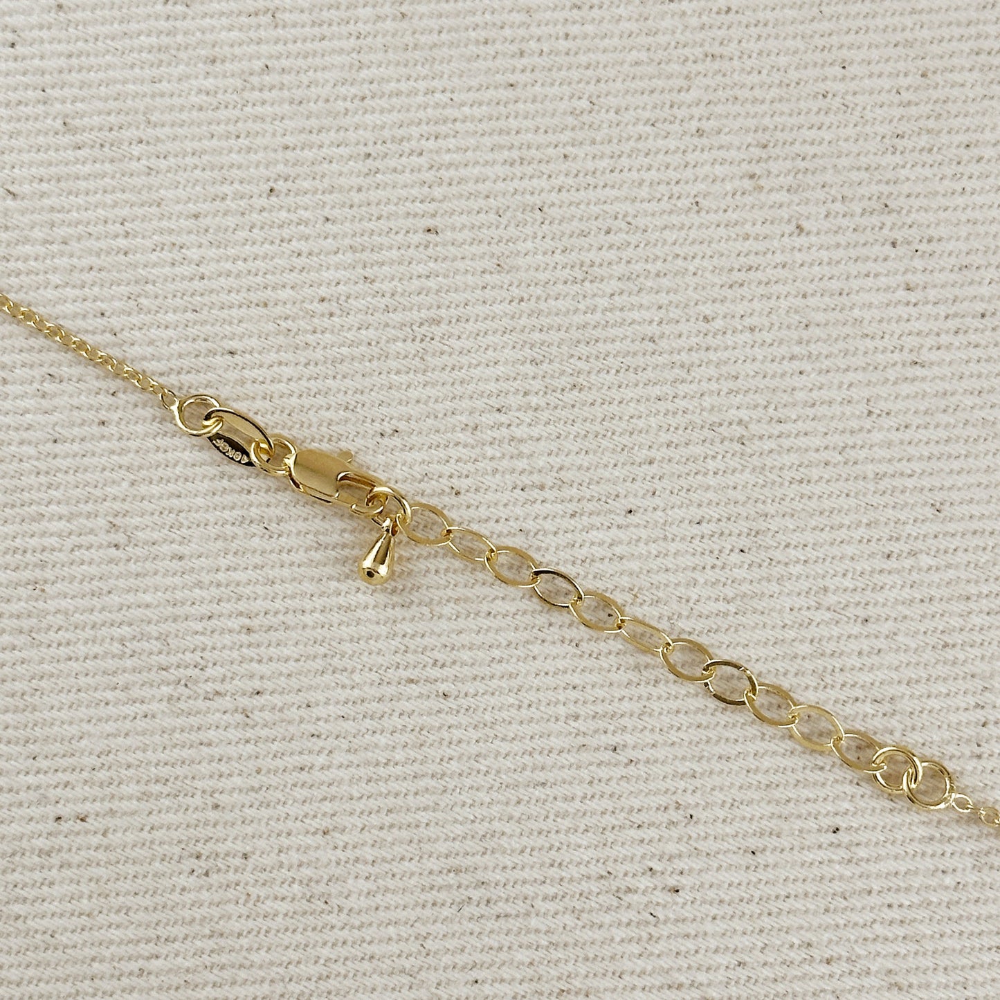 18k Gold Filled Ellipse Solitaire Necklace