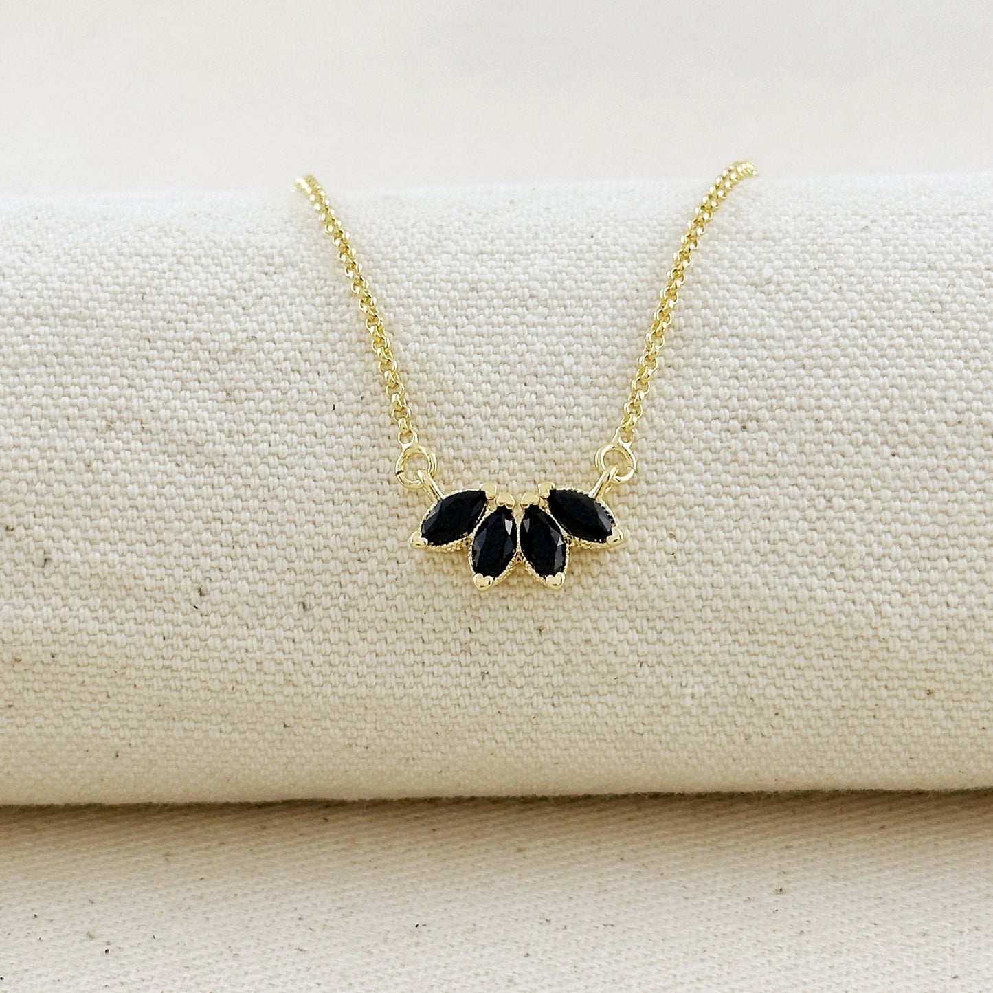 18k Gold Filled CZ Lotus Necklace