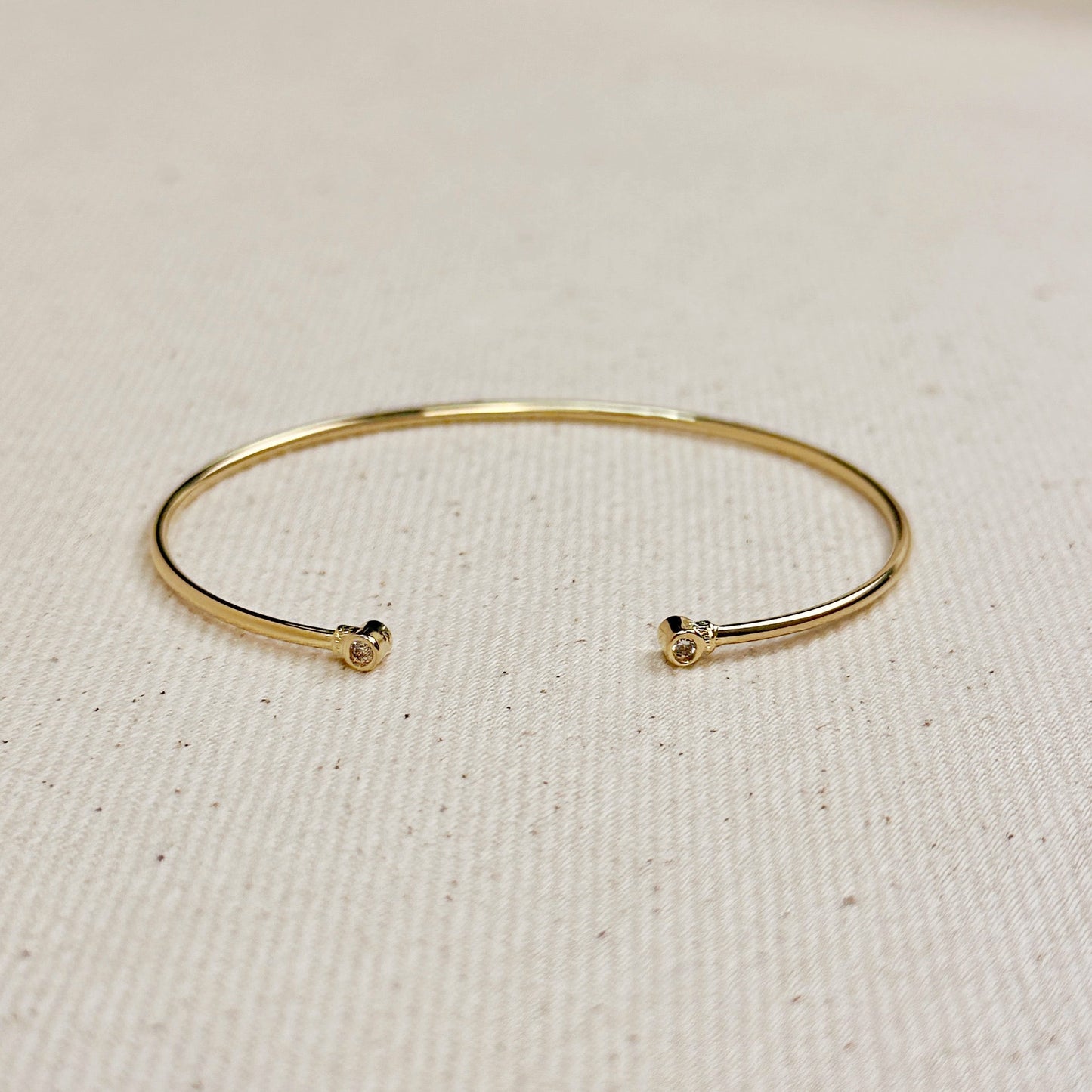 18k Gold Filled Open CZ Cuff Bracelet