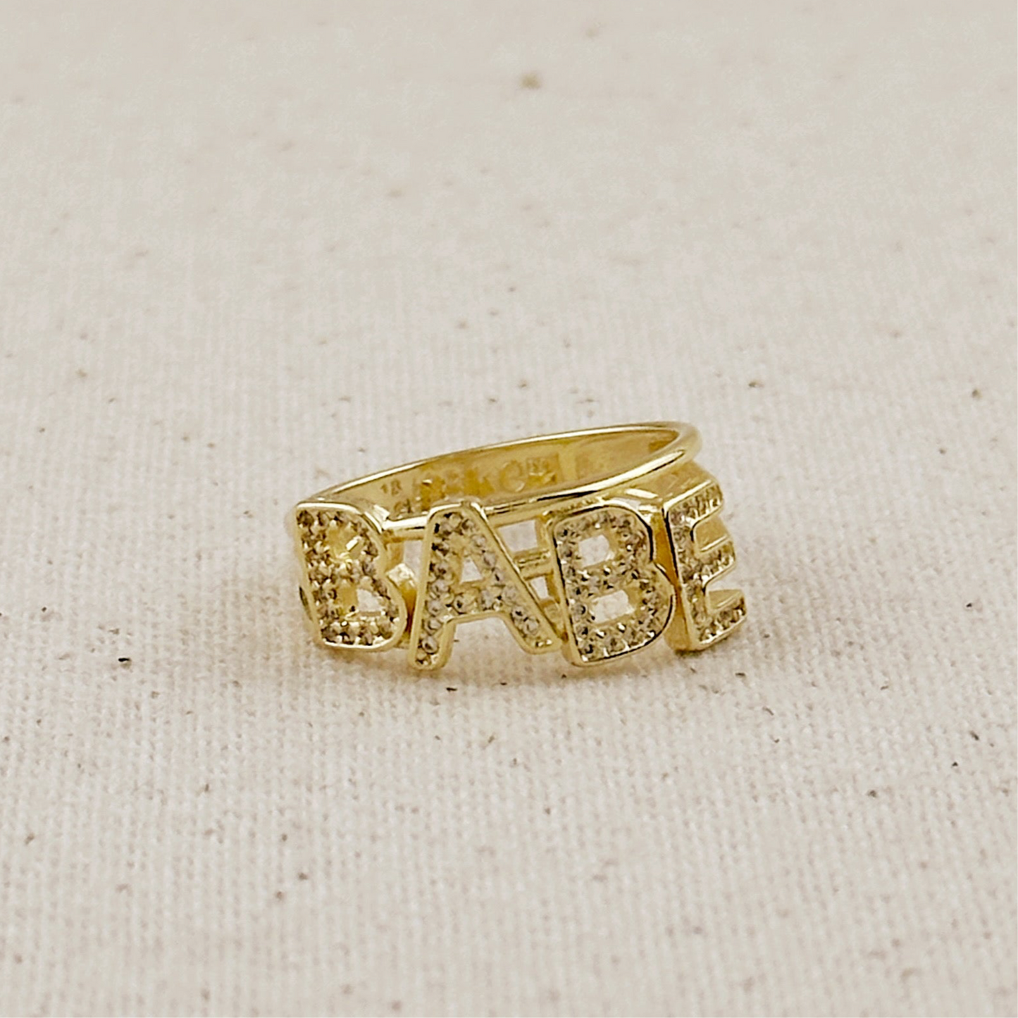 18k Gold Filled CZ Babe Ring