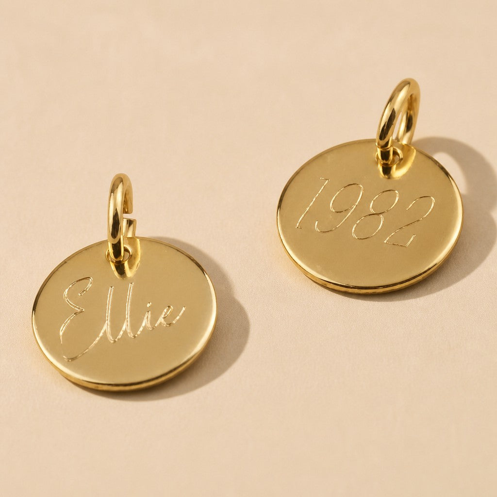 18k Gold Filled Plain Disc Pendant | Personalize Your Own Keepsake