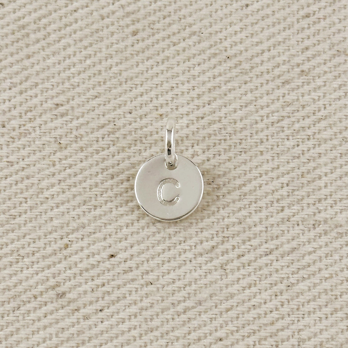 Silver Filled Stamped Tiny Initial Letter Charm