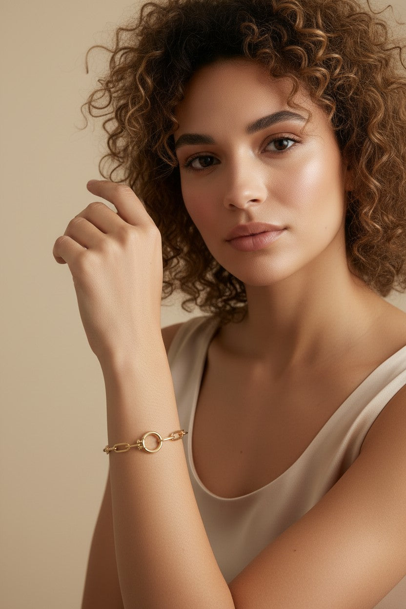 ✨ 18k Gold Filled Paperclip Bracelet with Clicker Clasp — The Chain You Know. A Clasp You've Never Seen on It.