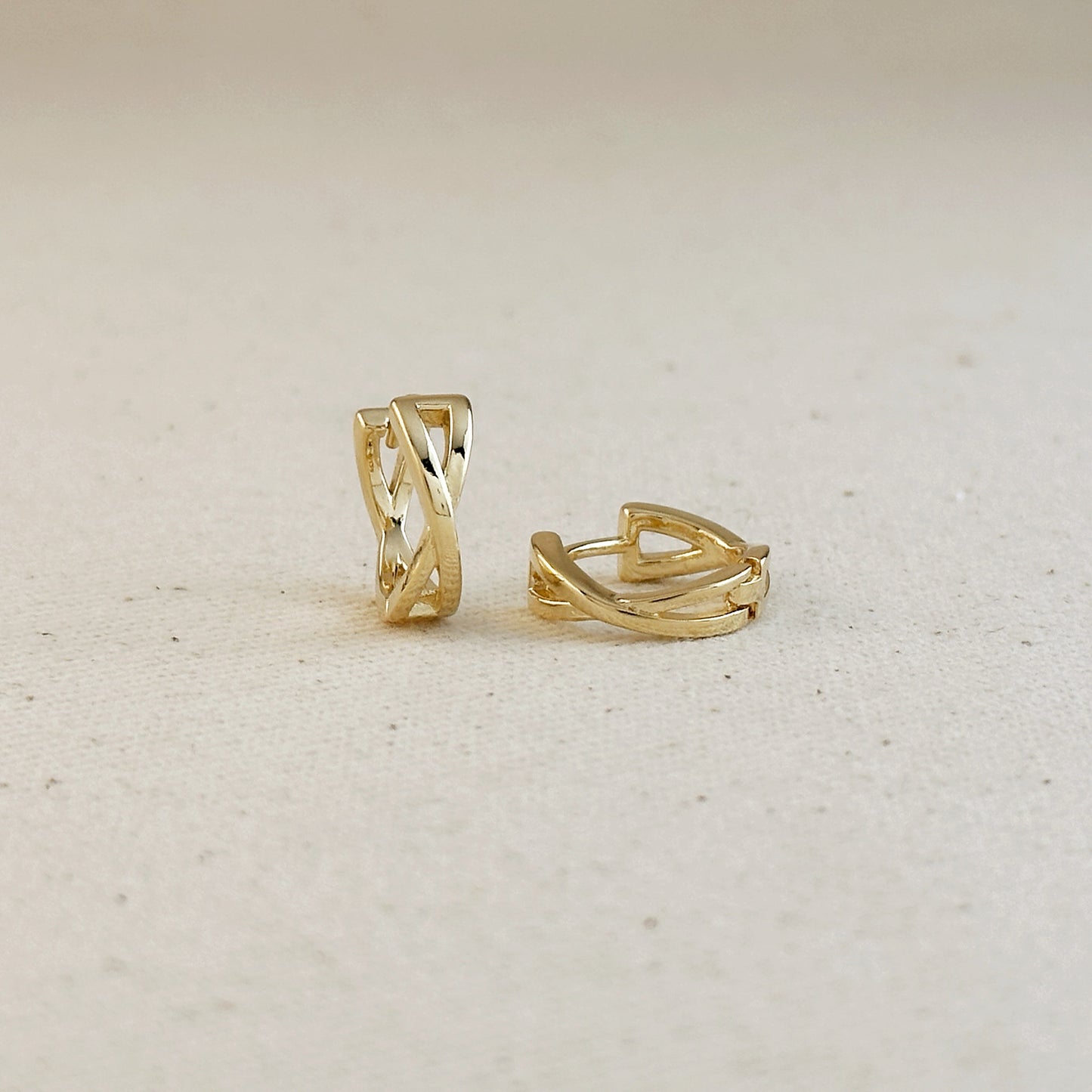 18k Gold Filled X Clicker Hoop Earrings