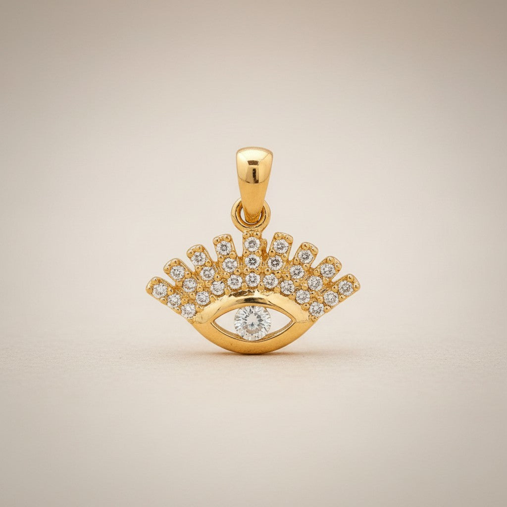 🧿 18k Gold Filled CZ Evil Eye Pendant — Protection, Detailed in Gold. Worn Close Always.