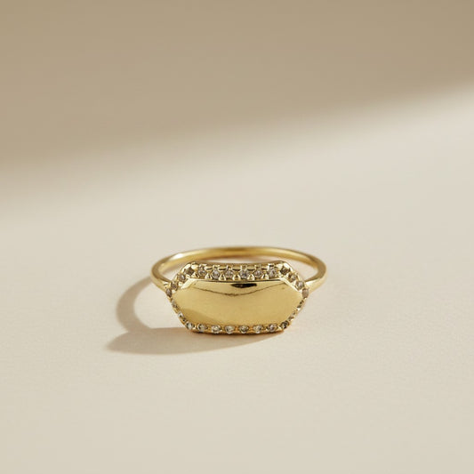 ✨ 18k Gold Filled Pointed Rectangle CZ Ring — The Geometric Statement Your Finger Has Been Waiting For