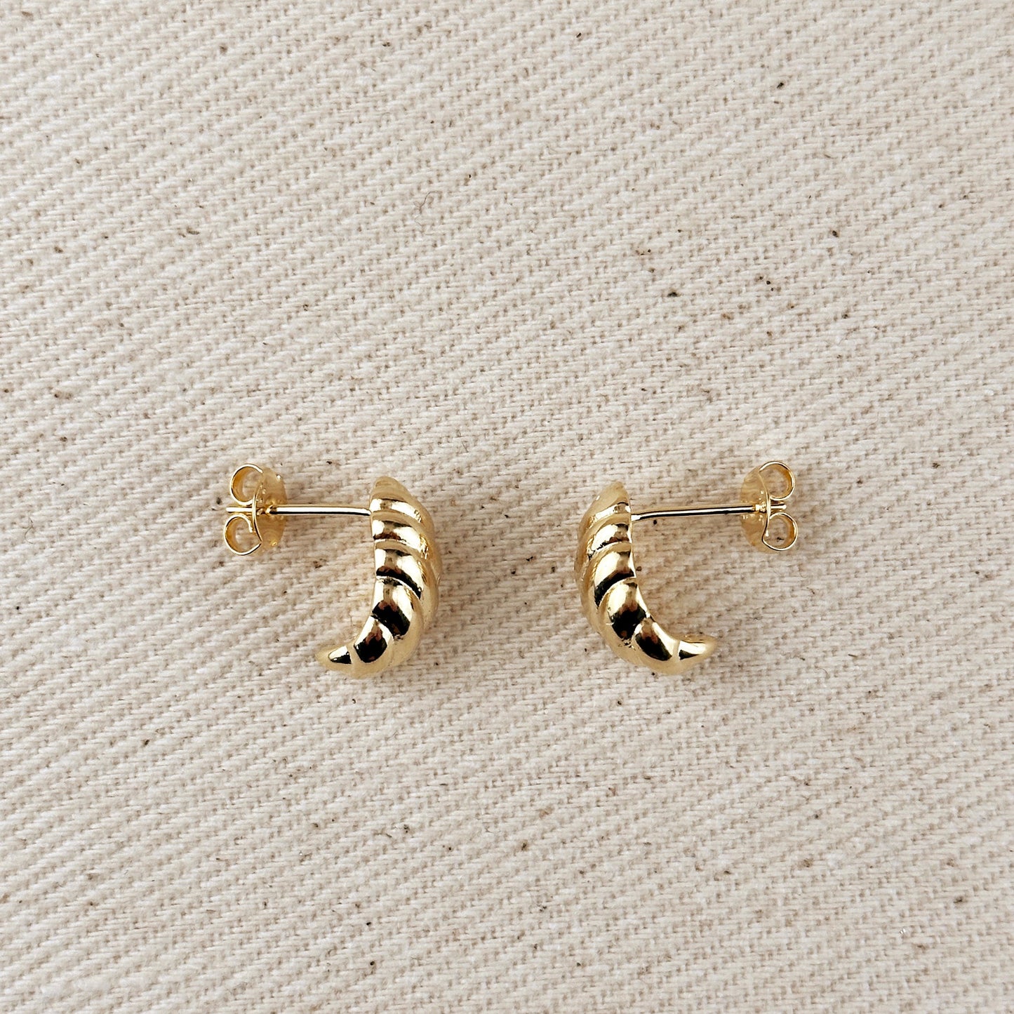 18k Gold Filled Croissant Stud Earrings