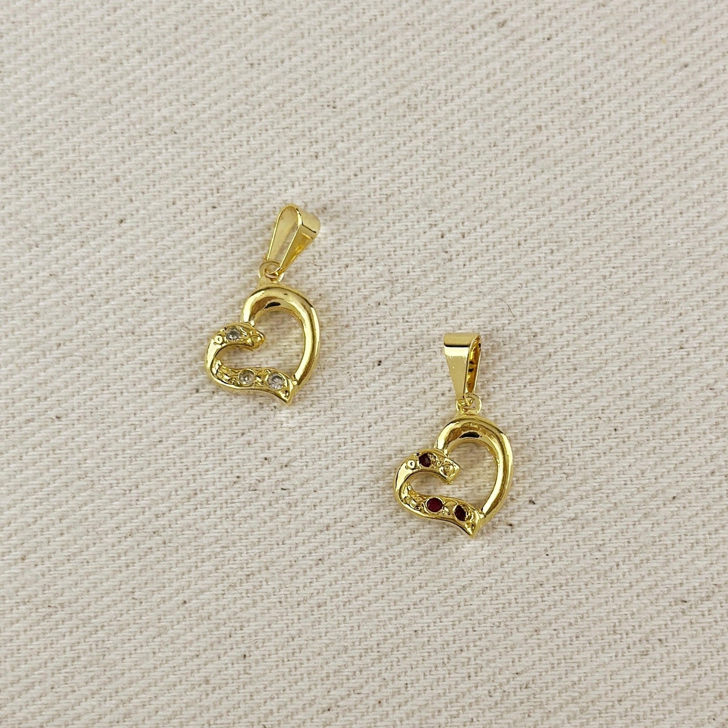 18k Gold Filled CZ Heart Pendant