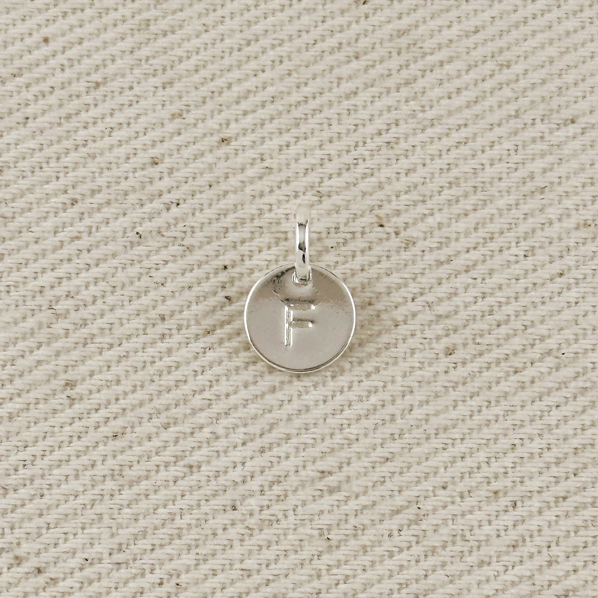 Silver Filled Stamped Tiny Initial Letter Charm
