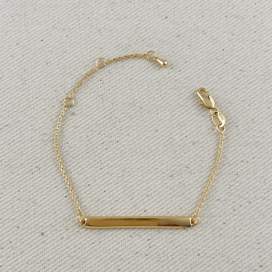 18k Gold Filled Polished Bar Bracelet