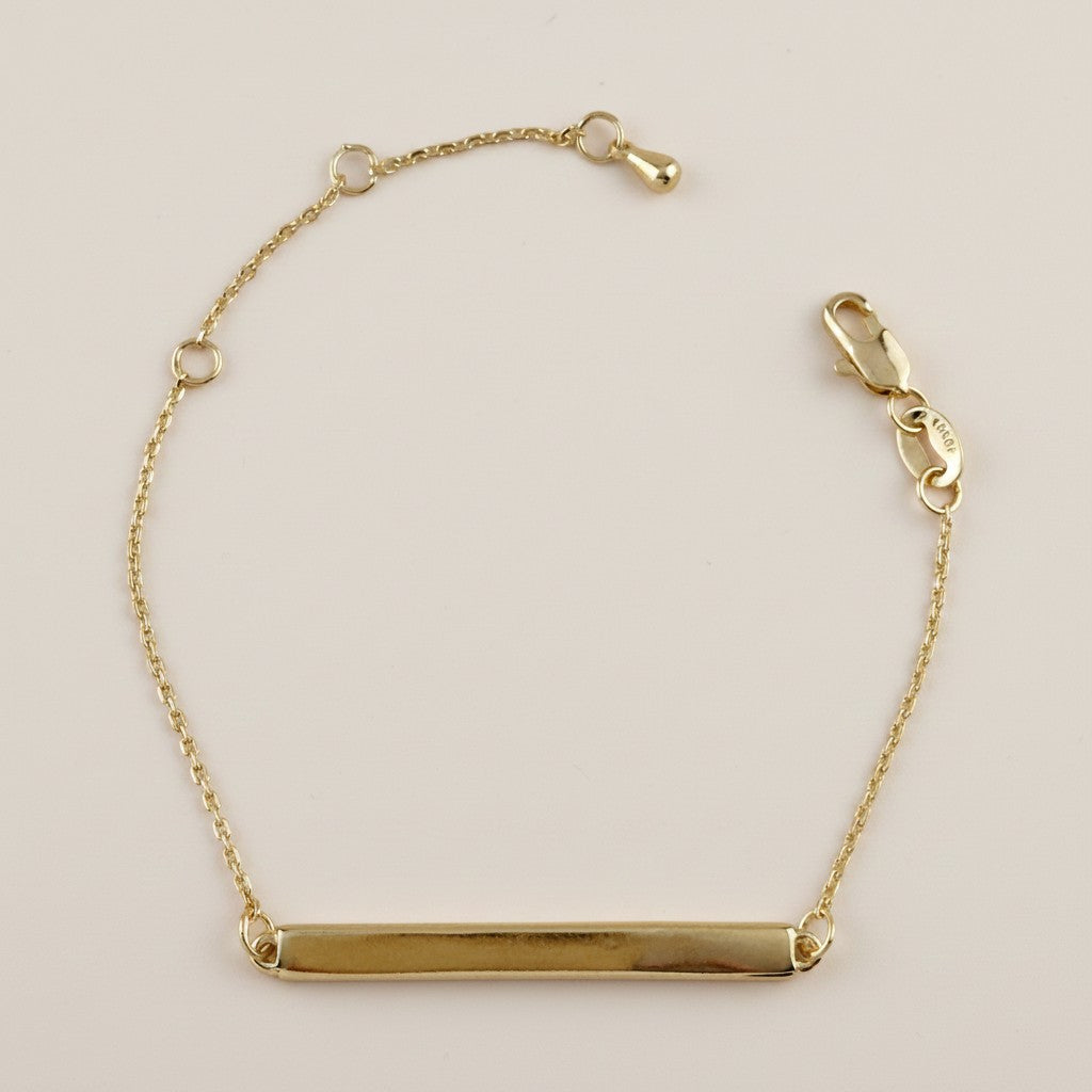 18k Gold Filled Polished Bar Bracelet | Sleek Minimalist Elegance