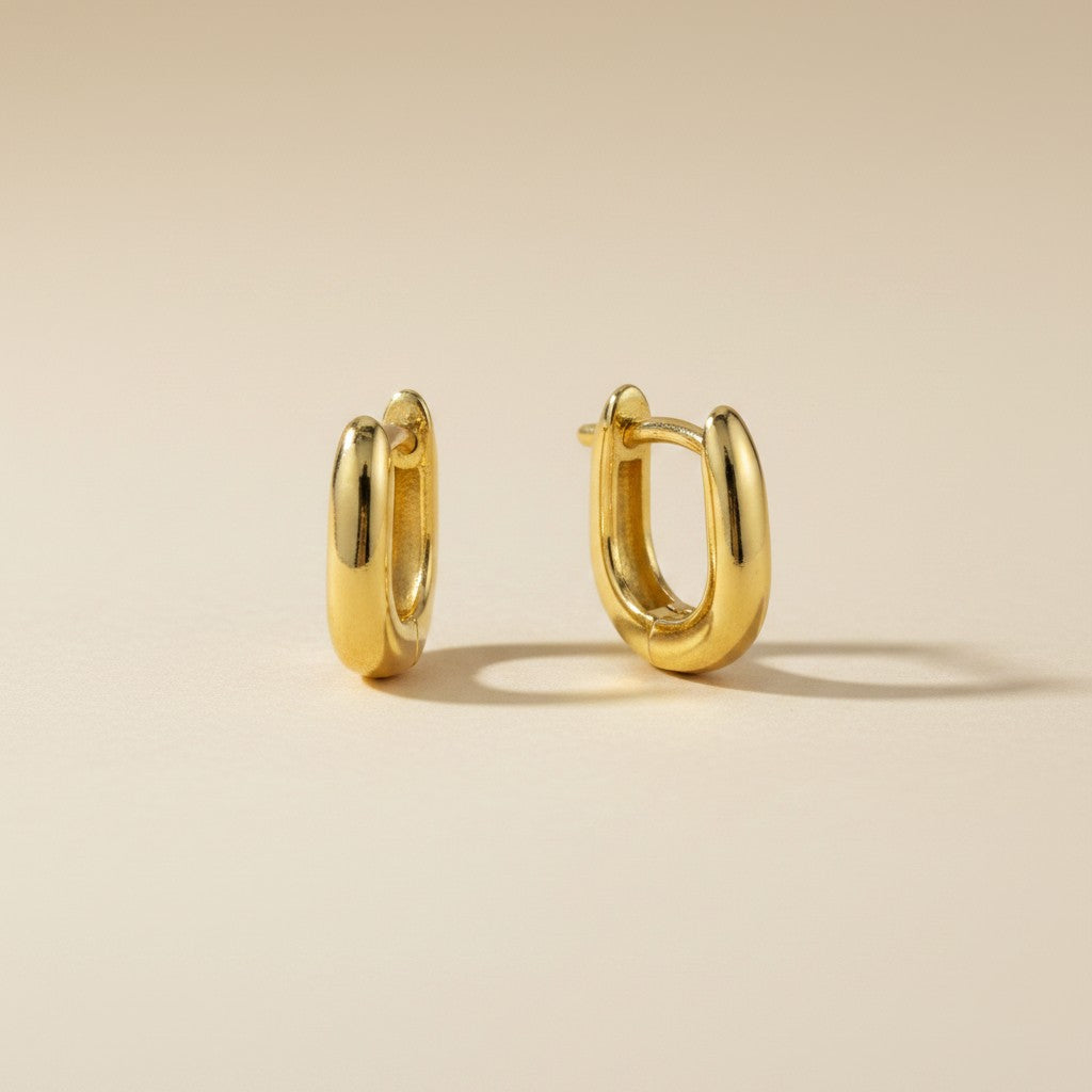 ✨ 18k Gold Filled Mini U Hoop Earrings — The Shape That Changed Everything About Small Hoops