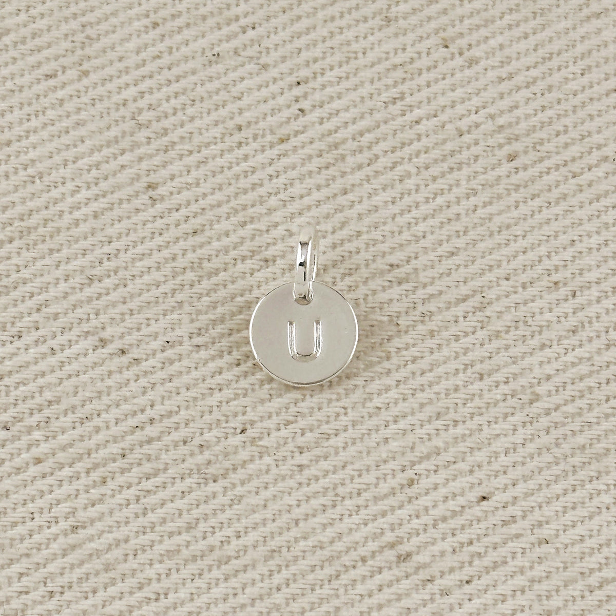 Silver Filled Stamped Tiny Initial Letter Charm