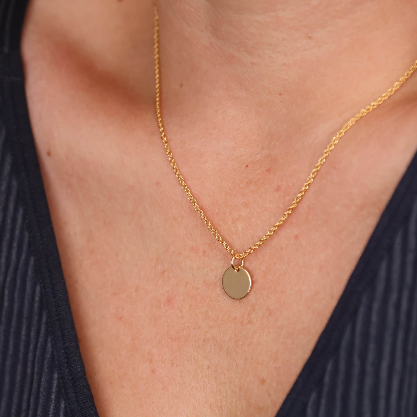 18k Gold Filled Plain Disc Pendant