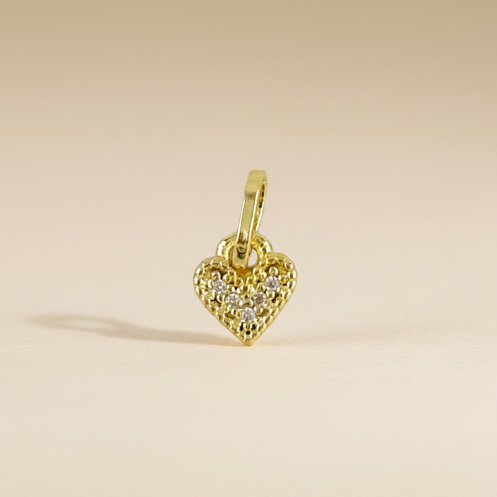 💛 18k Gold Filled CZ Mini Heart Charm — The Smallest Love Story in the Collection
