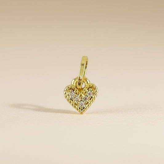 💛 18k Gold Filled CZ Mini Heart Charm — The Smallest Love Story in the Collection